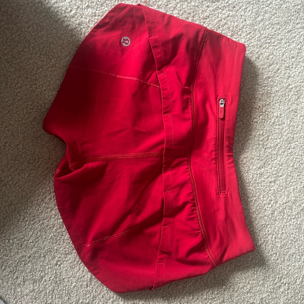 Lululemon Size 0 Speed Up Short 2.5 inch inseam low rise red